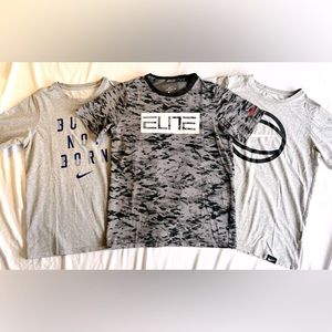 NIKE Boys T-Shirts x 3. Basketball, Dry-Fit. Nike ELITE.